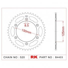 Sprocket Rear RK-B4403-38 JTR 897-38 Afam 71304