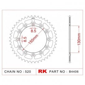Sprocket Rear RK-B4406-48 JTR245/2 AFAM 12323 8.5mm mount holes