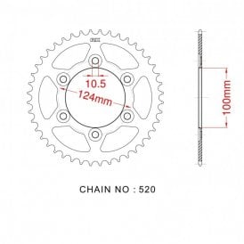 Sprocket Rear RK-B4414-42 JTR735 Afam 50602 - Special Order