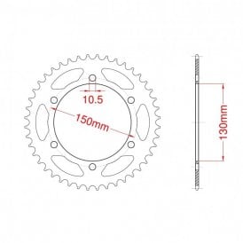 Sprocket Rear RK-B4424-48 JTR245/3 or JTR305 Afam 10501 10.5mm mount holes - Special Order