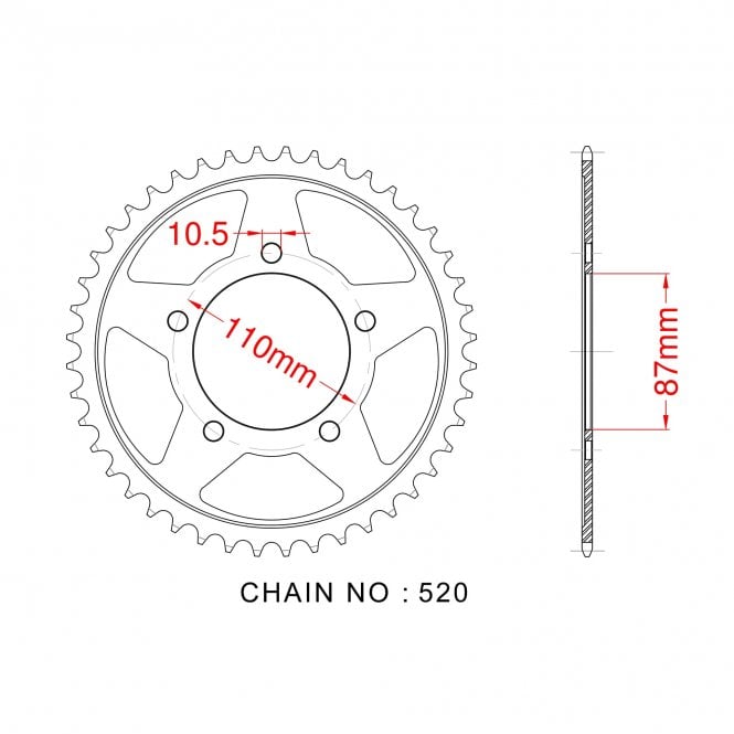 NANKAI Sprocket Rear RK-B4451-49 JTR823 Afam 14405 - Special Order