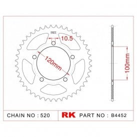 Sprocket Rear RK-B4452-40 JTR703 AFAM 35801