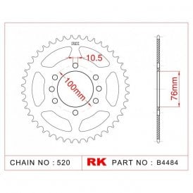 Sprocket Rear RK-B4484-37 JTR1825 Afam 14313