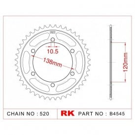 Sprocket Rear RK-B4545-36 JTR1220 Afam 10337