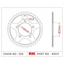 Sprocket Rear RK-B5047-48 JTR807 Afam 14404