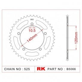 Sprocket Rear RK-B5066-42 JTR1792 Afam 14604
