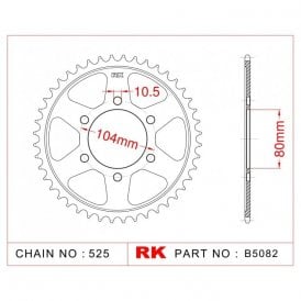 Sprocket Rear RK-B5082-39 JTR1489 Afam 16610