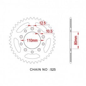 Sprocket Rear RK- B5619-41 JTR 1332 10.5mm mount holes 525 pitch - Special Order