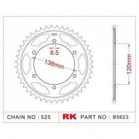 Sprocket Rear RK-B5623-40 JTR312 Afam 10602