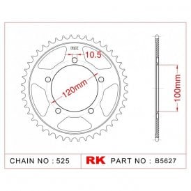 Sprocket Rear RK-B5627-44 JTR702 Afam 35802