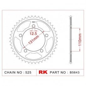 Sprocket Rear RK-B5643-44 JTR7 Afam 164800