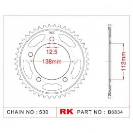 Sprocket Rear RK-B6834-41 JTR302 Afam 10508