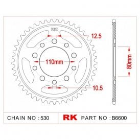 Sprocket Rear RK-BB6600-43 JTR1334 Afam 10605