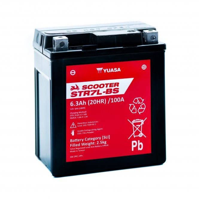 YUASA  STR7L-BS (CP) (YTX7L) 12V MF VRLA Scooter Battery